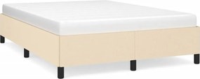 vidaXL Cadru de pat fără saltea, crem, 140x200 cm, textil