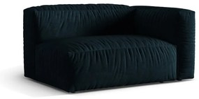 Modul pentru canapea modulară albastru închis cu tapițerie din catifea (cu colț pe partea dreaptă) Martina – Micadoni