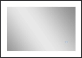 HOMCOM Oglinda LED pentru Baie cu 3 Temperaturi și Lumină cu Intensitate Reglabilă, 70x3x50 cm, Negru | Aosom Romania