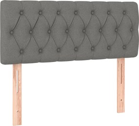 vidaXL Tăblie de pat, gri închis, 90x7x78/88 cm, textil