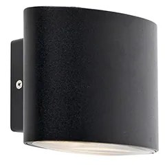 Lampă de perete exterioară modernă neagră cu LED inclus IP44 - Ovum