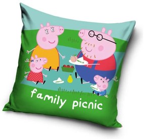Purcelușa Peppa Picnic husă de pernă din catifea 40x40 cm