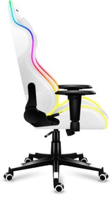 Fotoliu gaming Fusion 6.2 (alb + multicolor) (cu iluminat LED). 1087488