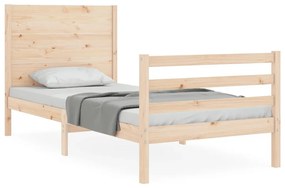 3194626 vidaXL Cadru de pat cu tăblie, 100x200 cm, lemn masiv