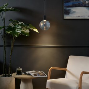 Lampă suspendată de design neagră cu sticlă curcubeu 20cm - Mallon