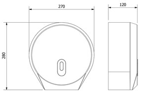 Distribuitor de hârtie igienică AQUALINE 1319-90 Emiko cu diametrul de până la 26 cm, ABS alb