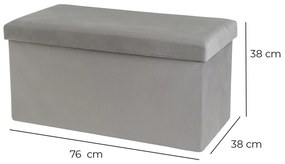 Taburet gri deschis cu tapițerie din catifea Estela – Casa Selección