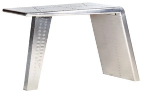 284414 vidaXL Birou, design aeronavă, argintiu, 112 x 50 x 76 cm, metal