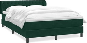 vidaXL Pat box spring cu saltea, verde închis, 160x220 cm, catifea