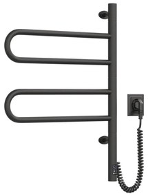 Uscător electric rotativ pentru prosoape FOUETTE 128W/230V 64,6 cm IP44 negru