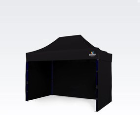 Cort pliabil rapid 2x3 m (3 pereți): Rezistență din oțel pentru comercianții de piață - cu 3 pereți - Crno