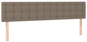 Pat continental cu saltea, gri taupe, 180x200 cm, textil Gri taupe, 180 x 200 cm, Nasturi de tapiterie