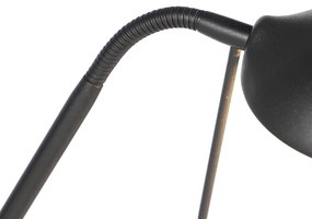 Lampă de podea neagră cu lampă de citit incluzând LED și dimmer - Diva 2