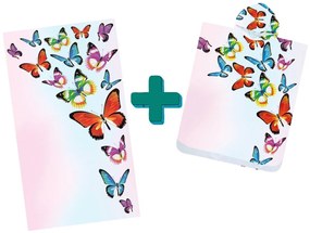Set de plaja SILMARI – prosop 100×180 cm si poncho 80×145 cm, colorat