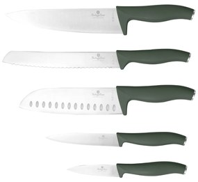 Set cutite 6 piese, cu suport bambus Green Matte Collection Berlinger Haus BH 2757