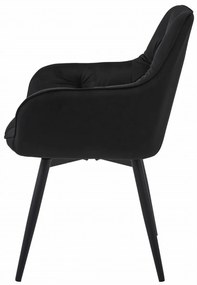 Scaun de masa rotativ JORK360 VELVET, negru