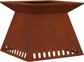 vidaXL Cuptor de foc Maro 60 x 60 x 50 cm Oțel rezistent de intemperii