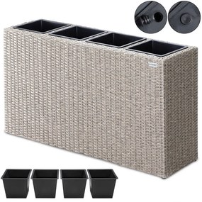 Deuba Ghiveci cu flori - 95 x 27 x 60 cm - crem