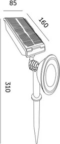 Lampă solară LED LANCE LED/3,7V 6000K IP44 1500 mAh