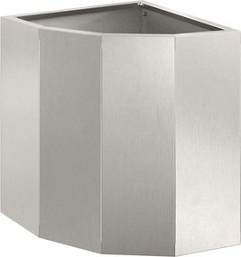 vidaXL Ghiveci de colț Argintiu 30 x 30 x 35 cm Oțel inoxidabil