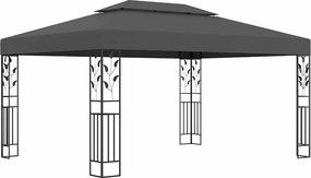 vidaXL Pavilion cu acoperiș dublu, antracit, 3 x 4 m