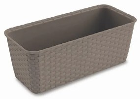 Jardiniera, Tortora, Vetro-Plus, 30x13x11 cm, plastic, maro