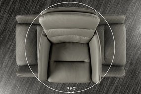 Scaun de bar pivotant Big George, microfibra/ piele taupe