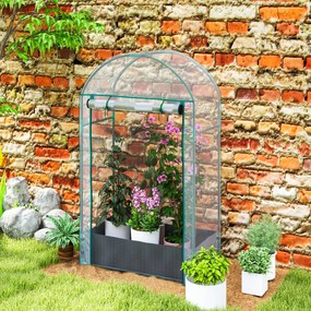 Outsunny Seră pentru Grădină cu Ușă Pliabilă pe Balamale și Sac pentru Plante, 89x50x152 cm, Transparent | Aosom Romania