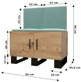 Set mobilier pentru hol Amanda 19 (Stejar artisan + roz). 1086020