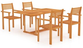 Set mobilier gradina, 5 piese, lemn masiv de tec 5