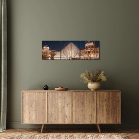 Tablou - Louvre noaptea (cu ceas) (90x30 cm)