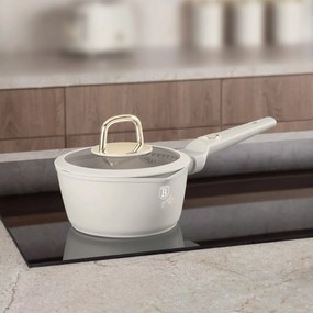 Oală pentru sos cu capac 16 cm, 1.2L – Berlinger Haus Sahara Collection BH 8058, crem, antiaderentă, pentru rețete rapide și încălzire