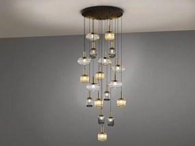 Lustra XXL casa scarii moderna dimabila cu 18 pendule Norma