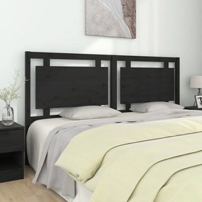 Tablie de pat, negru, 185,5x4x100 cm, lemn masiv de pin Negru, 185.5 x 4 x 100 cm, 1