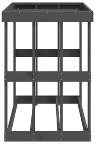 Suport busteni de exterior, gri, 108x52x74 cm, lemn masiv pin