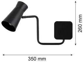 Aplica cu brat si spot directionabil LORD 8880 negru