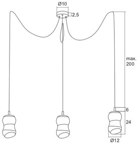 Argon 1357 - Lustră LED pe cablu GARDA 3xLED/5W/230V