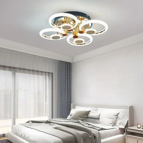 Lustra Led Cu Telecomanda, Elit's, Opal B, 120 w Intensitate Reglabila, Gold
