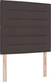vidaXL Tăblie LED cu benzi LED cu headboard Maro închis 90 cm țesătură