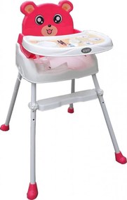 Scaun de masa 3 in 1 pentru copii si bebe NOVOKIDS™ Teddy Bear ,transformabil in scaunel copii, functie inaltator scaun, 2 trepte de inaltime, sezut