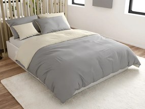 Lenjerie de pat din bumbac MONOCHROMATIC crem-gri Dimensiune lenjerie de pat: 70 x 90 cm | 140 x 200 cm