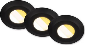 Briloner 7588035 - Set 3x LED plafonieră încastrată pentru baie KLIRA 3xLED/4,9W/230V IP44, negru