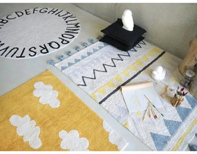 Covor pentru copii galben muștar lavabil/țesut manual din bumbac 120x160 cm Clouds Mustard – Lorena Canals