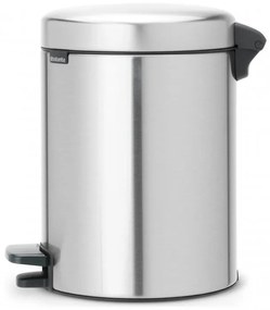 Cos de gunoi cu pedala Brabantia NewIcon 649016, 5 L, Inchidere lina, Baza antiderapanta, Rezistent la amprente, Inox