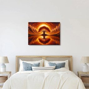 Tablou – Arbore în soare sângeriu (70x50 cm)