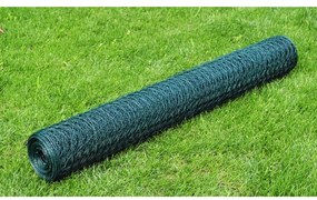 vidaXL Plasă de sârmă găini, verde, 25 x 0,75 m, cu înveliș PVC