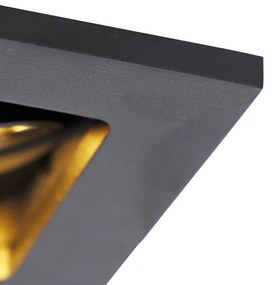 Set de 3 spoturi moderne îngropate negre reglabile - Qure