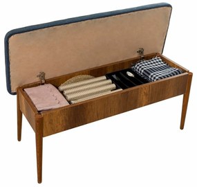 Bancă Vina Dark Blue and Walnut