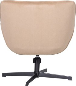 Fotoliu bej pivotant cu tapițerie din catifea Wibo – WOOOD