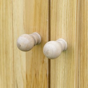 Outsunny Armoarie de grădină armoarie de depozitare de grădină tava din metal galvanizat din lemn masiv 80 x 45 x 92 cm lemn natural | Aosom Romania